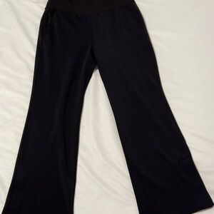 ATHLETA Venice Wide Leg Pant High Rise Size M Black Flare Nylon Blend MINT